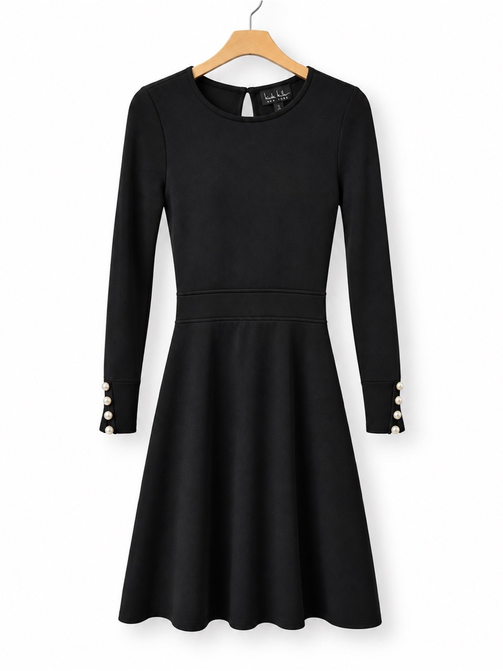 Nicole Miller Black Long Sleeve Dress